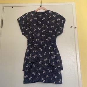 Vintage Bow and Polk a Dot Print Dress